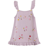 Patique Lila Çiçek Nakışlı Triko Elbise